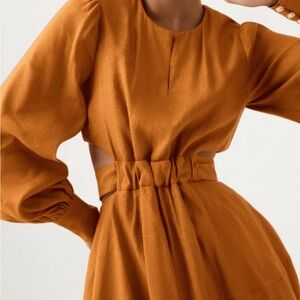 AUS 6 Aje Women's Long Sleeve Dress in Rich Orange